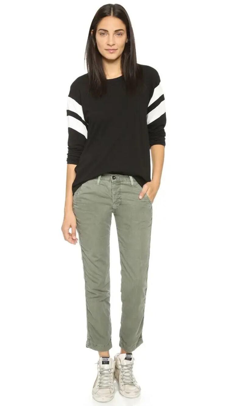 NSF $225 THE EDITH CROP COTTON SLIM STRAIGHT LEG PANTS 25